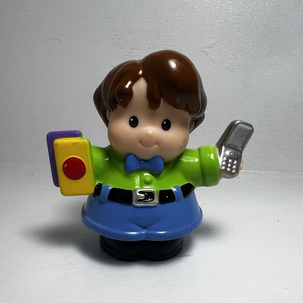 Fisher Price Little People Father Dad Cell Phone Brown Hair Man 2006